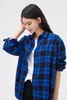 Spring Autumn Tops Women Plaid Shirts Loose Oversize Blouses Casual Flannel Female Top Long Sleeve Men shirts Blusas 220407