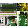 装飾的な花の花輪人工アイビーリーフプラスチックガーデンスクリーンロールロール造園偽の芝の植物フェンス香りのよい芝生