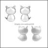 Stud Earrings Jewelry Todorova Fashion Cute Cat For Women Trendy Small Animal Female Minimalist Accessories1 Drop Delivery 2021 Yuweq