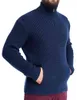 Mens truien pullovers mode Turtleneck Solid Zippers Tops Soft Knit Sweater Autumn Daily Casual Mens kleding L220801