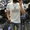 T-shirt da uomo Corona di diamanti Moda T-shirt con stampa pesante per uomo 2022 Camisetas Hombre Maglietta sociale Maglietta di alta qualità Rhi225E