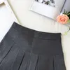 Houzhou Vintage Gray Plised Spódnica Kobiety Kawaii Wysokiej Talii Mini Spódnice Koreańska Moda Mundur Szkolny Harajuku Streetwear Wiosna 220322