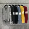 Cardigans de moda masculinos da moda masculino Cardigans finos roupas grossas de algodão listrado de algodão outono de inverno casal casual casual's