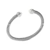 Designer Dy Armband Luxury Twisted Pearl Head Women Fashion Versatile Twist Armelets smycken Platinum Platerade bröllopspresent 5mm 4mm tjock