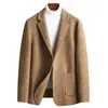 Trendig wollen blazer män casual smal passform plaid ull blazer jacka kontor bankett bröllop blazer coat man kläder 220409