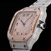 Mannen/Vrouwen Horloge Volledige Diamant 40mm Met Met Diamanten Bezaaide Stalen Armband Horloge Zakelijke Horloges Montre De L