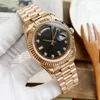 LMJLI - الساعات الرجالية للرجال الساعات الميكانيكية التلقائية Diamond Rose Gold Full Full Stainshet Fashion Wristwatch 41mm Dial Black Dial