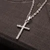 Mode Kreuz Anhänger Gold Schwarz Farbe Kristall Jesus Kreuz Anhänger Halskette Schmuck Für Männer/Frauen Großhandel