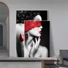 Moda moderna sexy labbra rosse tela pittura donne poster e stampe soggiorno camera da letto immagini di arte della parete casa bar decorazione2322120524