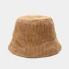 Beretten lente herfst corduroy emmer hoed vaste kleur vrouwen mannen visser heup cap vouwbare bob u panama visserscapberetten
