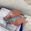 Aquazzura Top Quality مصممون الكعب نسائي صندل حمراء في القيعان الحمراء الكعب