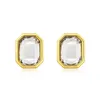 2022 New Square Diamond Earrings Stud Tide Brand Fashionable Light Luxury Elegant High Fashion All-Match Jewelry Gift Accessories