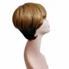 Perruque Bob Lace Front Wig Remy brésilienne lisse, cheveux naturels courts ombrés, à reflets, couleur ombrée, 3976652, pour femmes noires