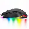 V6 ratos com fio RGB LED Backlit 4000dpi Óptica USB Ergonômico Gaming Mouse Portátil Ergonômico Computador Silencioso PC Gamer Laptop Desktop