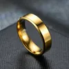Czarne pierścienie ze stali nierdzewnej dla kobiet ślubnych mężczyzn szerokość biżuterii 6 mm niestandardowe grawerowanie 220719