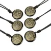 Natural Obsidian Round Pendant Handmade snidning 7 ärkeängel som kallar Magic Array Gemstone Jewelry Reiki Symbol Healing Stone Neck2013161