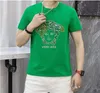 Europäische Waren Sommer neue Herren T-Shirts Kurzarm 2022 Mode Rundhals Halbarm Schwerindustrie Briefdruck Hot Drill Net Red T-Shirt