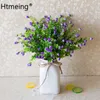 Dekorativa blommor kransar mini rosor gäng silk konstgjord blomma ros knopp skrivbord dekoration kort hemfest dekor en buketdecorativ