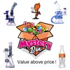 Mystery Box Hookahs Glass Bongs Rökande rör överraskande lådor Dab Oil Rigs Vattenrör 14,5 mm 18,8 mm fog med skålen