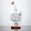 Unique Octopus Arms Glass Bongs Matrix Perc Hookahs 11 Inch Smoking Pipe Surrounded Recycler Bong Colored Water Pipes 14mm Joint Oil Dab Rigs With Bowl