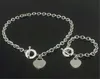 Designer de luxo Sterling Silver Heart Bangle Colares +Bracelet Set Shap Fashion Fashion Classic Bracelet Women Jewelry Gift com caixa
