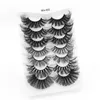 7 paires de faux cils à boucles moelleuses à bande russe 6D 25MM, longs dramatiques, multipack, Volume doux