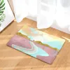 Tapetes aquarela Sun Paisaging Painting Series Non Slip chuveiro banheiro banheiro tapetes de banheiro caseiro piso de cozinha de cozinha Matcarpets