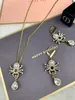 Novo projetado crânios aranha pingentes colar feminino senhoras vintage latão colares brinco designer jóias 035284s