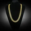 Iced Out Hip Hop Bling Chains Jewelry Men Rhinestone Crystal Gold Silver Miami Cuban Link Chain Necklace