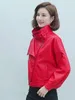 Kobiety płaszcz Spring 2022 Nowy mody skórzanej kurtki Model European Classic Oresh-Over-Down Kllar Moto Clothing