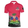 Herrpolos t-shirt Nordamerika haitiska mönster trycker för män med skjortor Kort ärmstativ för män Fashion Clothingmen's