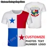 Panamá camiseta DIY Número personalizado gratuito Número de camisetas Pan Nação Bandeira PA República Panamânia Prinha Espanhol Po Clothing 220607