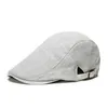 Bérets pour hommes Béret en coton et lin britannique Automne Casquette plate Boina Respirant Simple Casual Barett Forward Hat Polyvalent Newsboy Chapeaux B8039