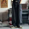 Vintage Washed Loose Oversize Wide Leg Jeans Hommes Pantalon Cargo Pantalon Coréen Big Pocket Baggy Pantalon Boyfriend Hip Hop Streetwear G0104