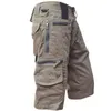 Mens Military Cargo Shorts Army Camouflage Tactical Joggers Shorts Män Bomull Löst arbete Casual Short Pants Plus Size 5XL 220629