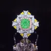 Anneaux de mariage de luxe jaune vert rose couleur bague de fiançailles pour les femmes cadeau d'anniversaire bijoux en gros R6260Wedding Edwi22