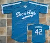 XFLSP GLAC202 21 Roberto Clemente Brooklyn 42 Jackie Robinson Baseball Jersey Double Stitched Namn och nummer snabbt