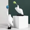 Artlovin criativo urso voador estatuetas balão ursos polares figura casa montagem na parede decoração resina presente moderno para menino homem crianças 2263g