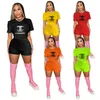 Wholesale Designer Tracksuits Women Two Piece Set Summer Letter Print Outfits Casual T Shirt Shorts Jogger Sport Suit Fashion O-neck Clothing K199