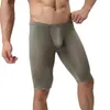 Onderhirts Soft Men Skinny Undershirt Homme Sexy Underwear Short T-Shirts Fitness Tops Pyjama's Pant Bulge Bottom Bottom Deset Setundershir