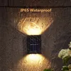 Lampada da parete solare a 6 LED per esterni Impermeabile su e giù Illuminazione luminosa Decorazione da giardino Luci solari Scale Recinzione Luce solare