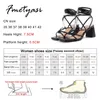 Summer Sandals Lace Up Square Toe Block Sexy Blue Black Gladiator Ankle Strap Heels For Women 220701