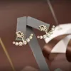 2022 Top Quality Luxury Brand Femmes Moucrages d'oreilles Designer Stud Gold Color Extravagant Style Moucrages d'oreilles Engagement Boucle d'oreille pour Lady Gifts240L