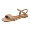 Mujer de sandals di grandi dimensioni sandalie donne donne a colore solido scarpe da donna piatta casual di moda estate semplice fibbia cinturino donna sandalsandals andals 595