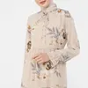 Vêtements ethniques Dernières 2022 Robes musulmanes élégantes pour les femmes Micro Flare Sleeve Exquis Floral Print Maxi Dress Bow Fashion Patchwork Robe