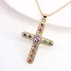 Pendant Necklaces 10Pcs Gold Plated CZ Pave Cross Charms Dainty Cubic Zirconia Necklace Gift For Women Gifts HerPendant