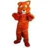 Halloween Long Hair Orange Cat Mascot Kostuum Top Kwaliteit Cartoon Konijnen Karakter Outfits Pak Unisex volwassenen Outfit Kerstcarnaval Fancy Dress