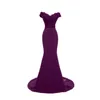 Ny äkta bild sjöjungfru aftonklänning 2022 Smal satäng med pärlor, långa balklänningar med applikationer av axelförlovning Gästklänning Elegant kvinnor Festklänningar