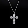 Chains Square Clear Zirconia 2022 Fashion Cubic Necklace Slide Crystal Brand Pendant For Women And Girl GLD0876Chains