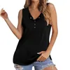 Kobiety Summer Button V-Neck Tleeveveless zbiorniki panie Lato swobodny snapeless bez rękawów solidny camisole top top żeńska kamizelka streetwear l220706